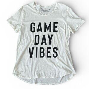 The Ever Co Game Day Vibes White Short Sleeve Tee Shirt Top Womens XL Football